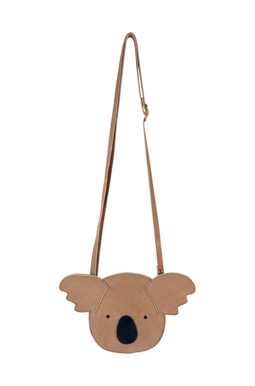 Donsje geanta de mana din piele pentru copii Britta Classic Purse Koala culoarea bej, 5001006