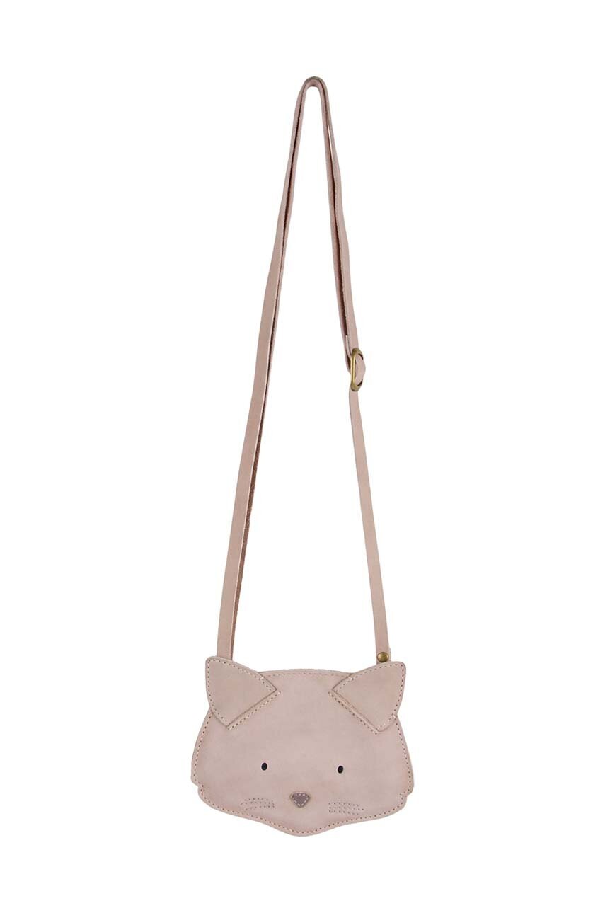 Детская кожаная сумочка Donsje Britta Classic Purse Cat цвет бежевый 5001012