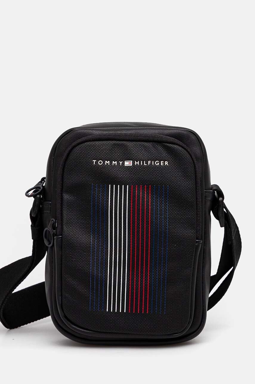 Levně Ledvinka Tommy Hilfiger černá barva, AM0AM12457