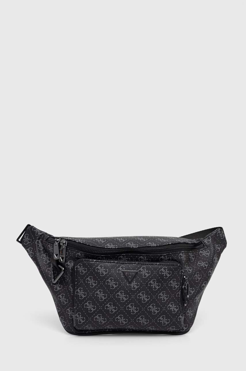 Levně Ledvinka Guess MILANO černá barva, HMMILO P4256