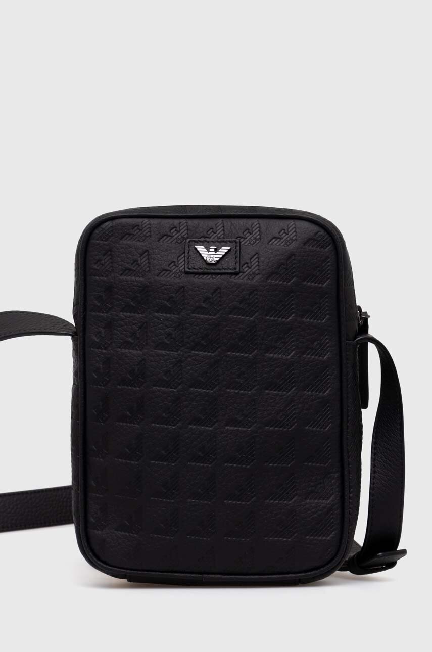 

Кожена чанта през рамо Emporio Armani в черно Y4R600 YQ67I, Черен