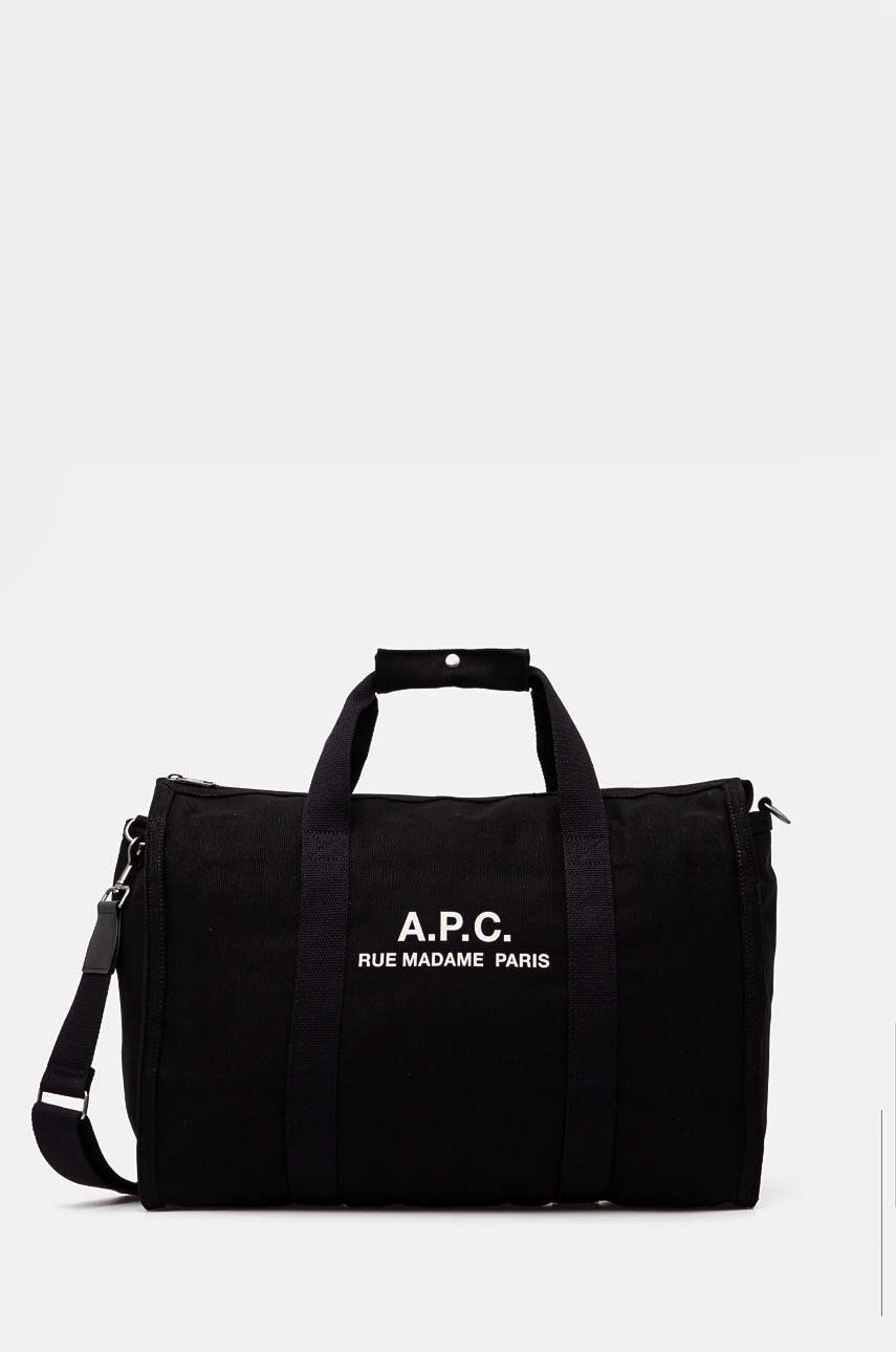 A.P.C. geanta de bumbac gym bag recuperation culoarea negru, CODBM.H62230