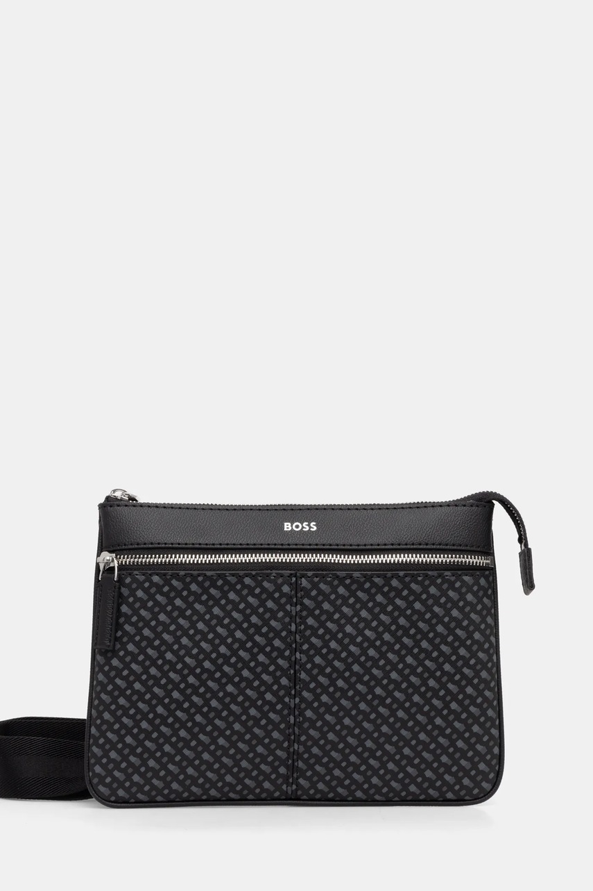 

Кожена чанта през рамо BOSS в черно 50529296, Черен