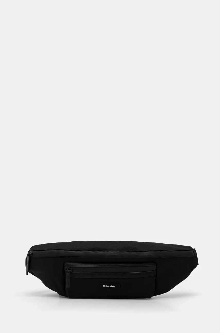 Levně Ledvinka Calvin Klein černá barva, K50K512229