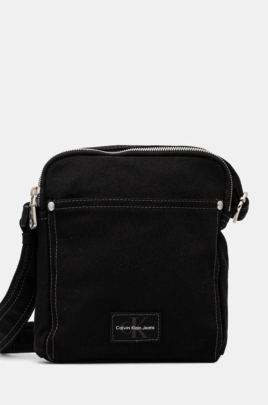Levně Ledvinka Calvin Klein Jeans černá barva, K50K512571