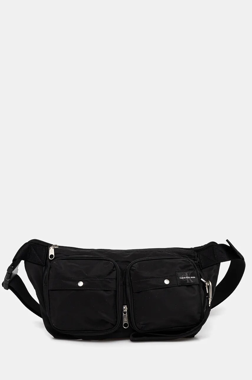 Levně Ledvinka Calvin Klein Jeans černá barva, K50K512573
