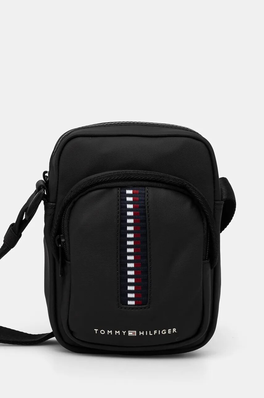 Levně Ledvinka Tommy Hilfiger černá barva, AM0AM12727