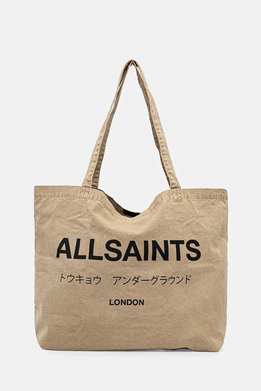 AllSaints geanta de bumbac culoarea bej, M249XB AllSaints geanta de bumbac culoarea bej, M249XB