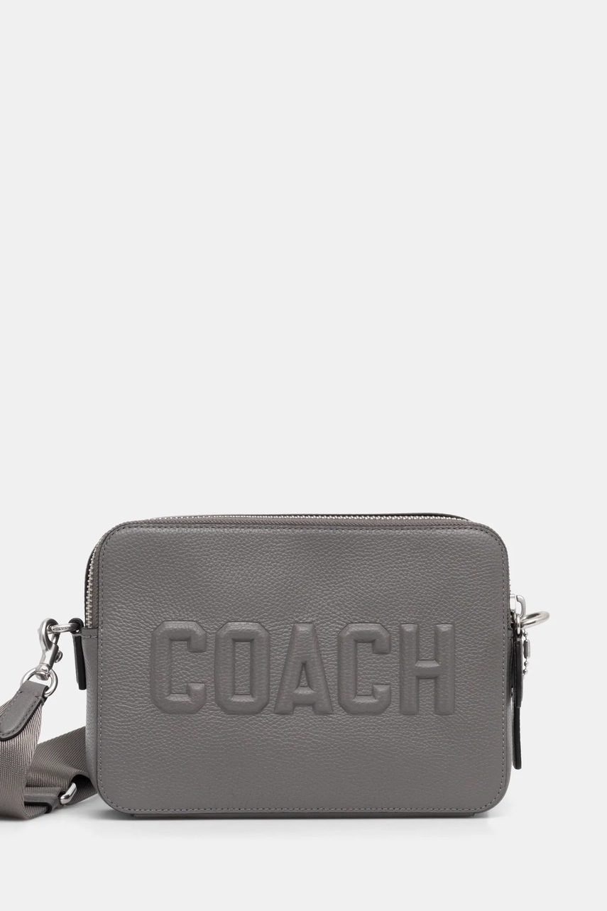 

Кожена чанта през рамо Coach в сиво CV931, Сив