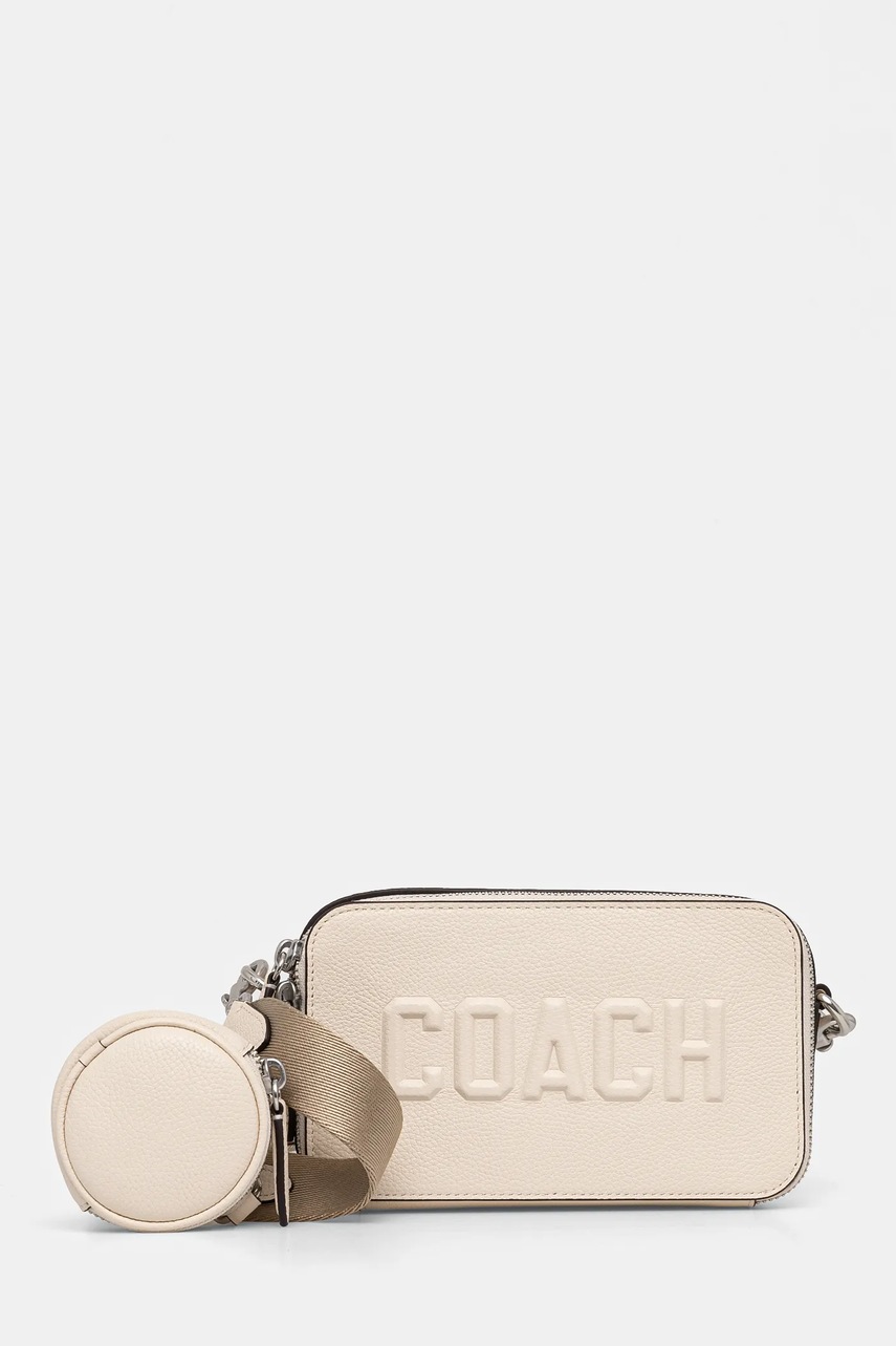 

Кожена чанта през рамо Coach в бежово CW540, Бежов
