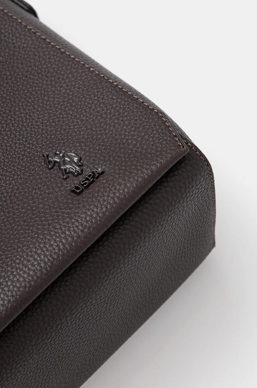 Τσάντα U.S. Polo Assn. Seattle χρώμα: καφέ, BEUS35747MVP φωτογραφία