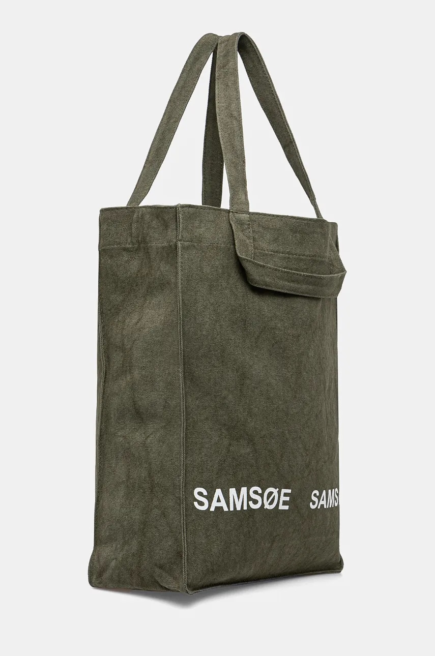 Хлопковая сумка Samsoe Samsoe SALUCCA цвет зелёный U24300002 Хлопковая сумка Samsoe Samsoe SALUCCA цвет зелёный U24300002