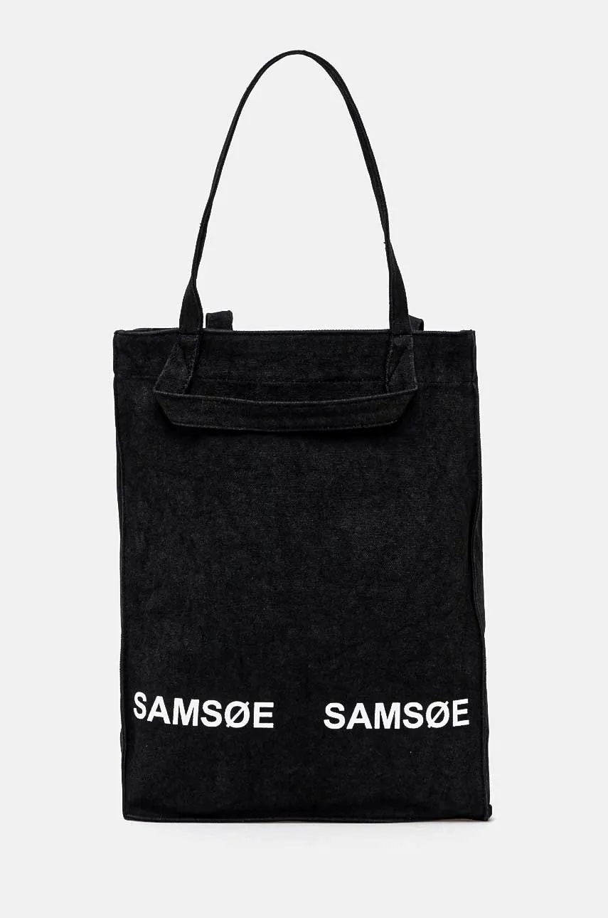 Samsoe Samsoe geanta de bumbac SALUCCA culoarea negru, U24300002