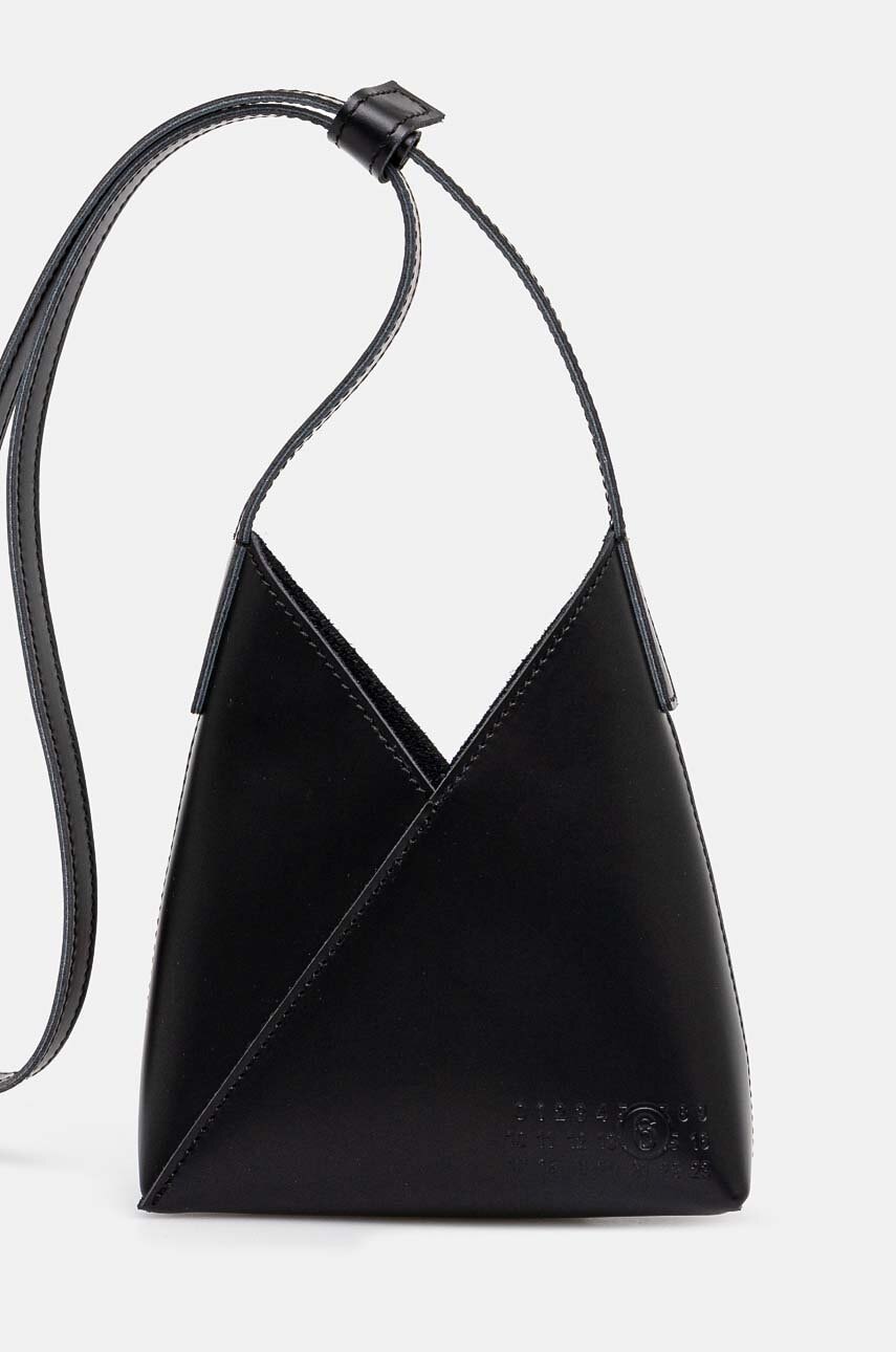 MM6 Maison Margiela borseta de piele culoarea negru, SB6ZI0014.P7183 MM6 Maison Margiela borseta de piele culoarea negru, SB6ZI0014.P7183