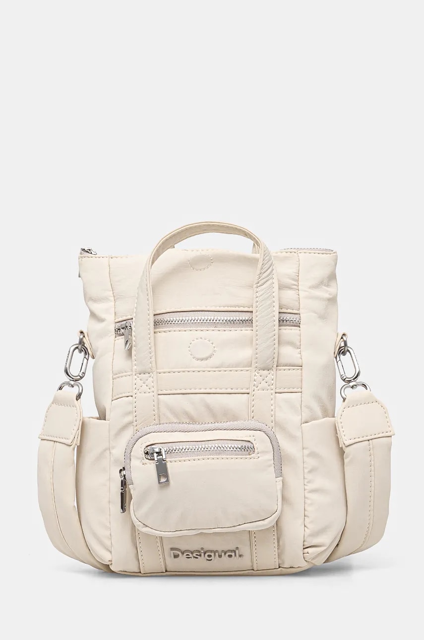 Desigual borseta BASIC MODULAR V culoarea bej, 24WAXY39 Desigual borseta BASIC MODULAR V culoarea bej, 24WAXY39