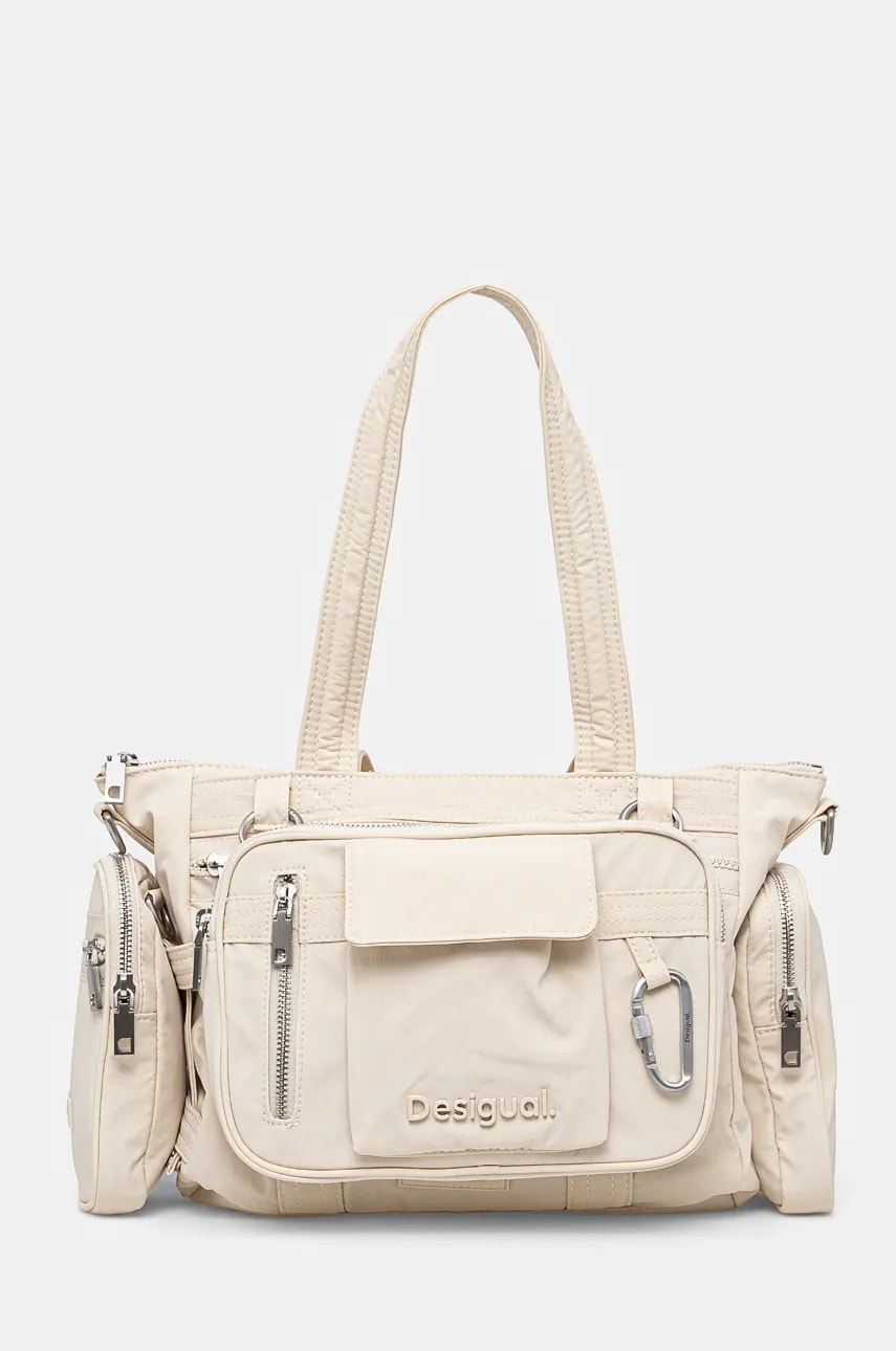 Desigual rucsac BASIC MODULAR culoarea bej, mic, neted, 24WAXY37 Desigual rucsac BASIC MODULAR culoarea bej, mic, neted, 24WAXY37