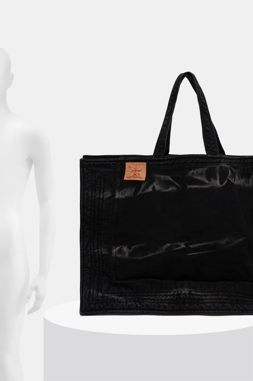 Τζιν τσάντα Y/Project MAXI WIRE CABAS BAG χρώμα: μαύρο, 620BA005 φωτογραφία