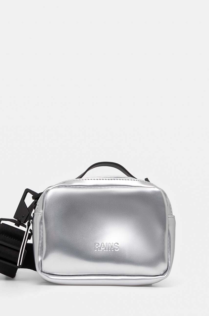 

Чанта през рамо Rains Box Bag Micro W3 в сребристо 14120-51, Сребърен