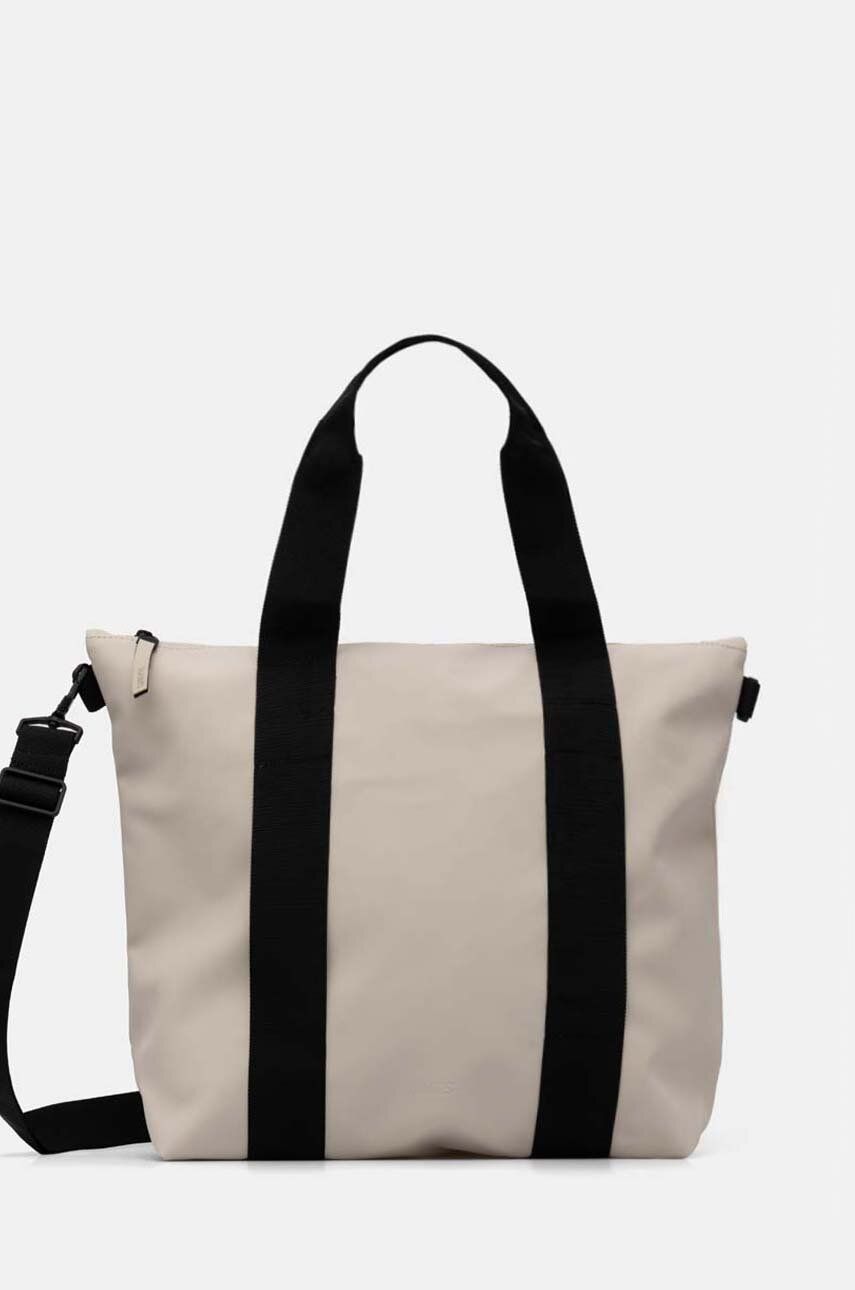 Rains geanta Tote Bag Mini W3 culoarea bej, 14160-26