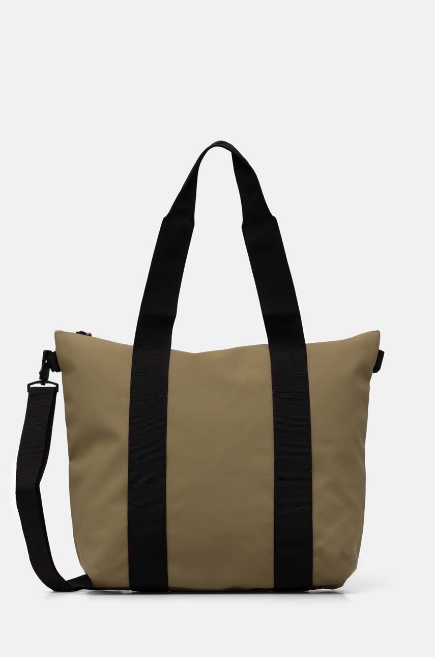 Rains geanta Tote Bag Mini W3 culoarea verde, 14160-44
