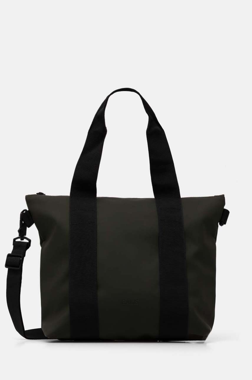 Rains geanta Tote Bag Micro W3 culoarea verde, 14180-03