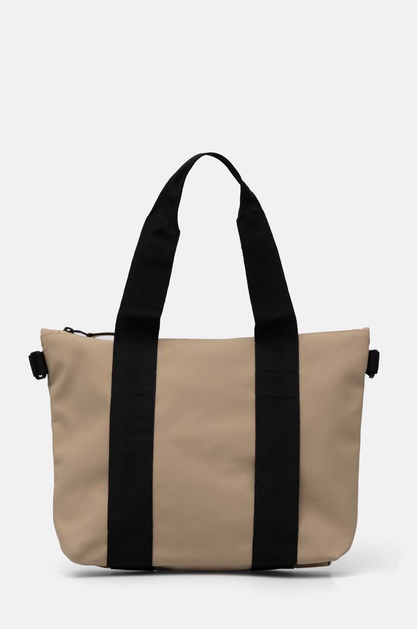 Rains geanta Tote Bag Micro W3 culoarea bej, 14180-24