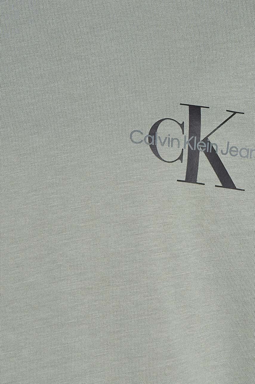 Otroška Bombažna Kratka Majica Calvin Klein Jeans Zelena Barva, IU0IU00624