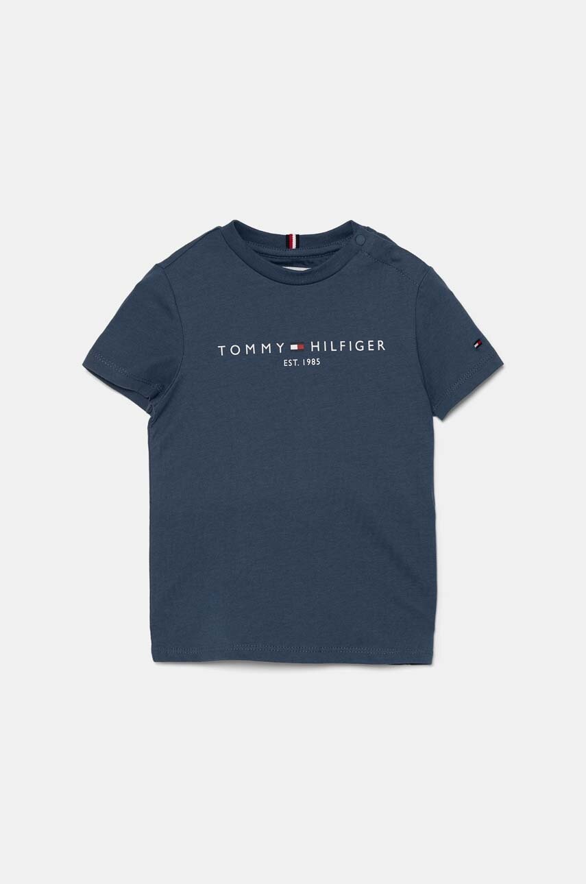 

Детска памучна тениска Tommy Hilfiger в синьо с принт KS0KS00397, Син