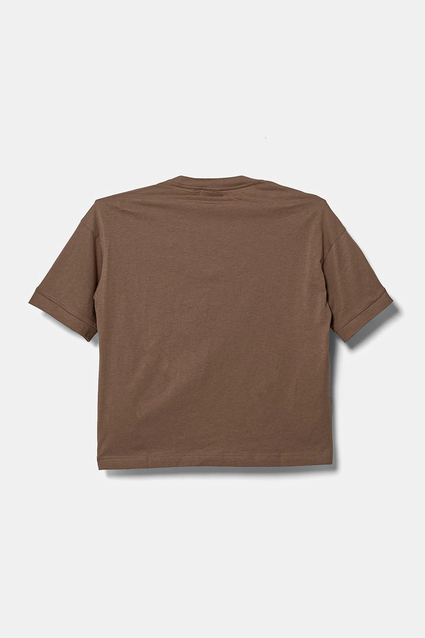 Детская хлопковая футболка EA7 Emporio Armani цвет бежевый с аппликацией 6DBT57 BJ02Z Детская хлопковая футболка EA7 Emporio Armani цвет бежевый с аппликацией 6DBT57 BJ02Z