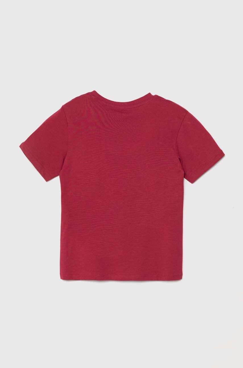 Дитяча бавовняна футболка Guess колір червоний з аплікацією L4YI32 K8HM4