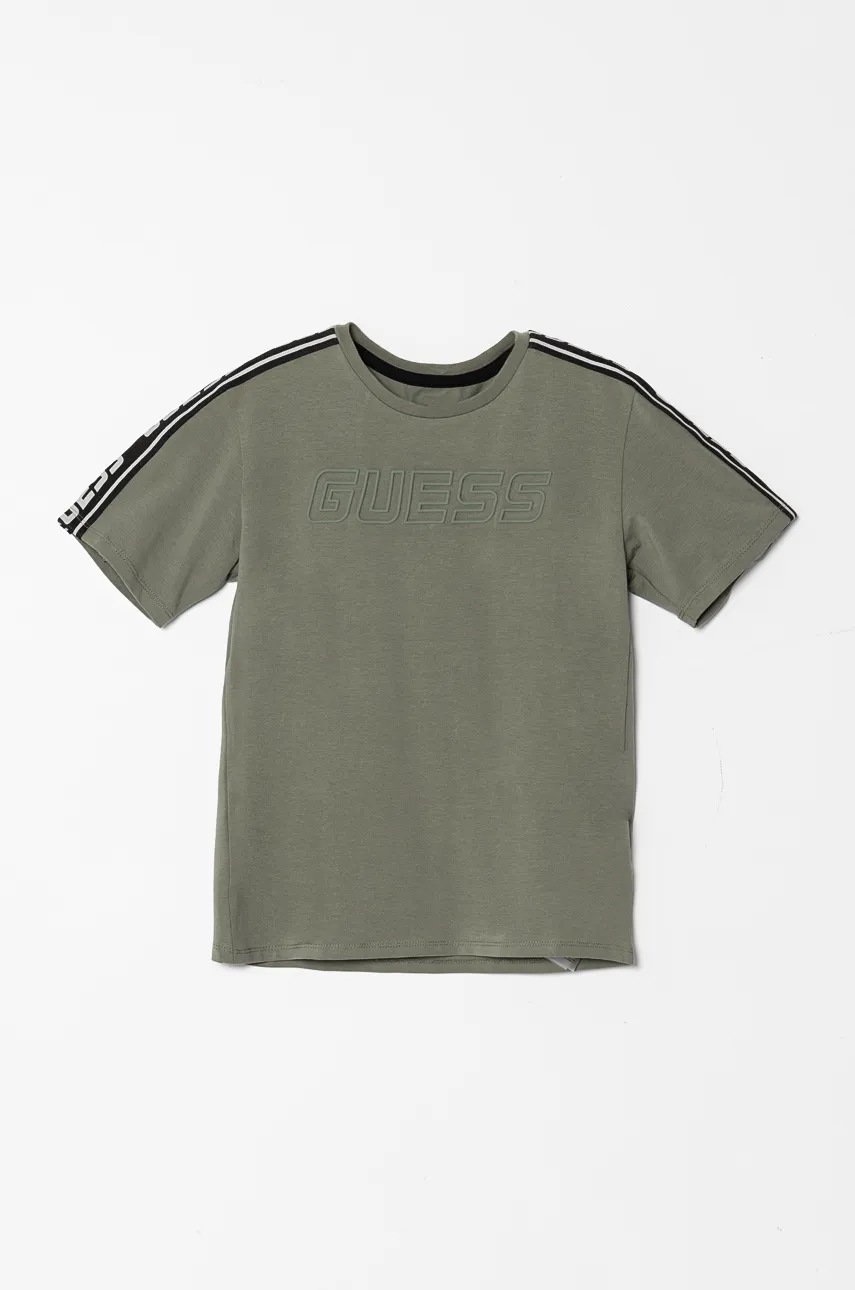 

Детска тениска Guess в зелено с апликация L4YI50 J1314, Зелен