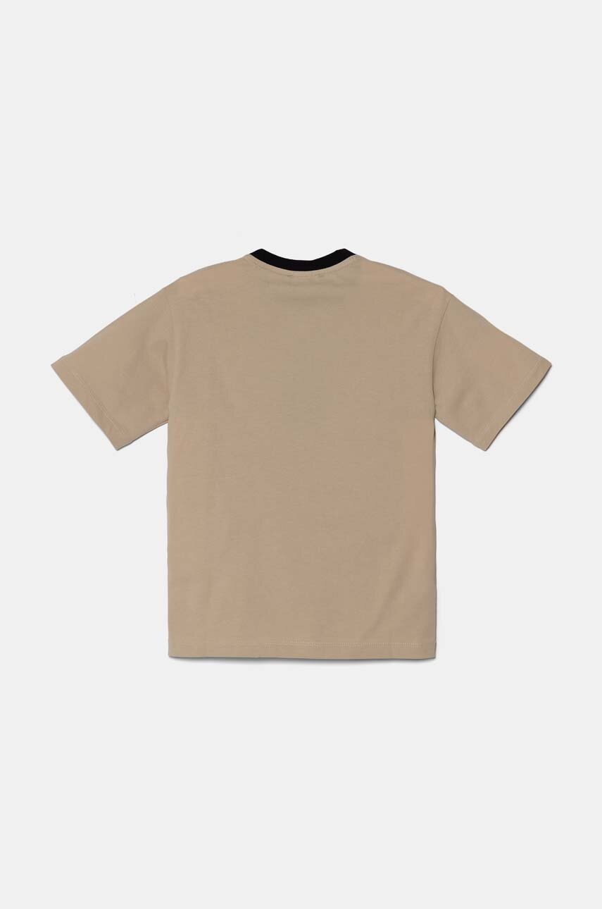 Детская хлопковая футболка Emporio Armani цвет бежевый с аппликацией 6D4TJB 4J54Z