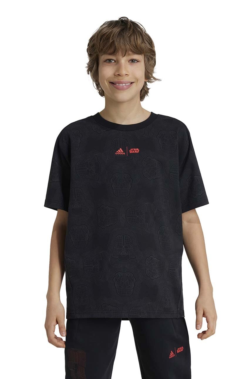 adidas tricou copii J SW ZNE T culoarea negru, modelator, IV9637 adidas tricou copii J SW ZNE T culoarea negru, modelator, IV9637