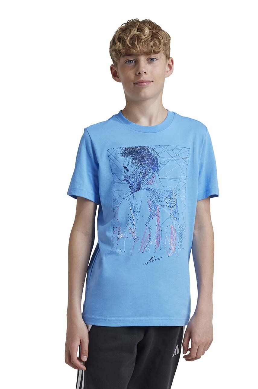adidas Performance tricou de bumbac pentru copii Y MESSI G T cu imprimeu, IW0184