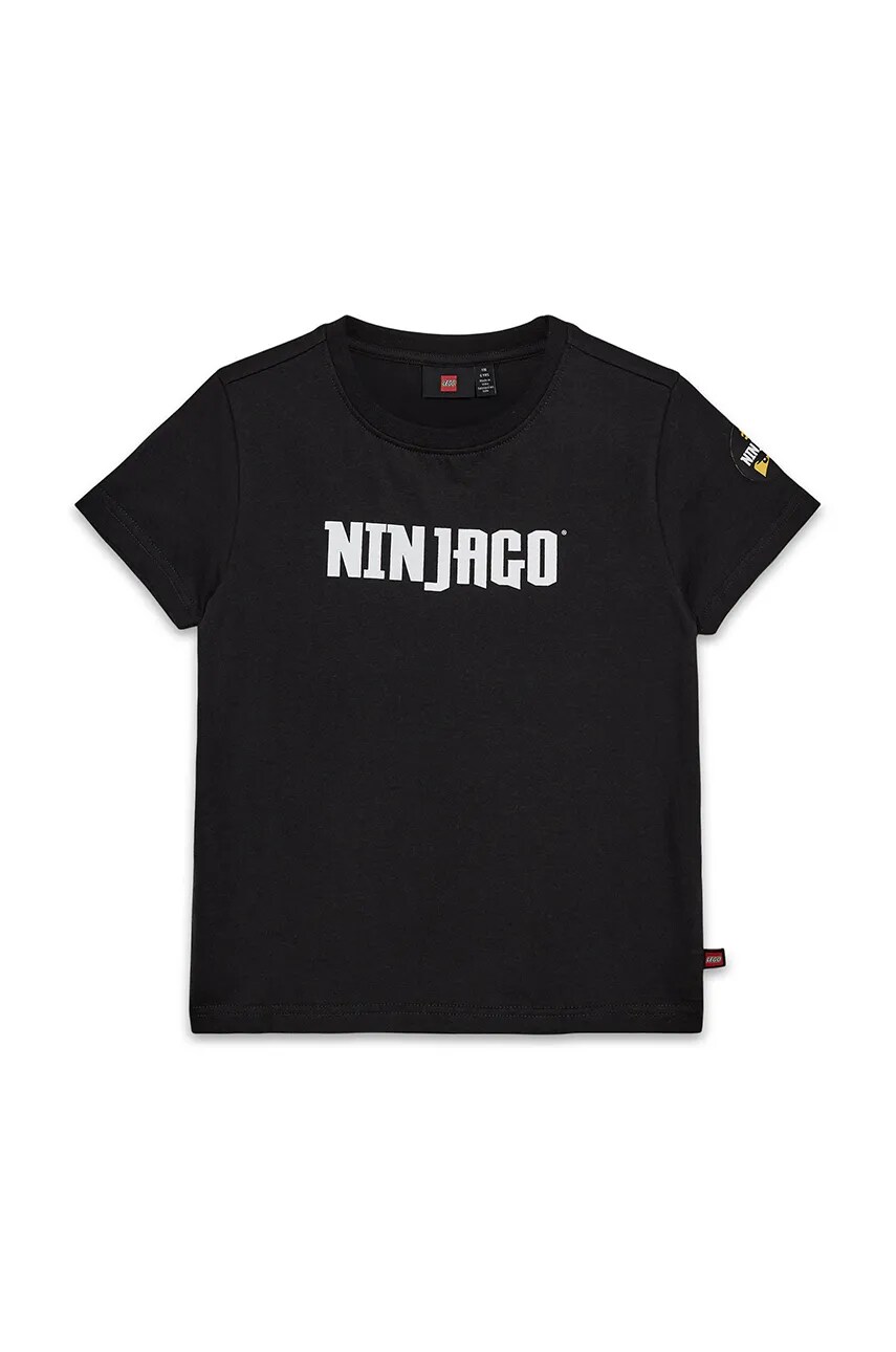 Lego tricou de bumbac pentru copii LWTANO 613 culoarea negru, cu imprimeu, 12011276