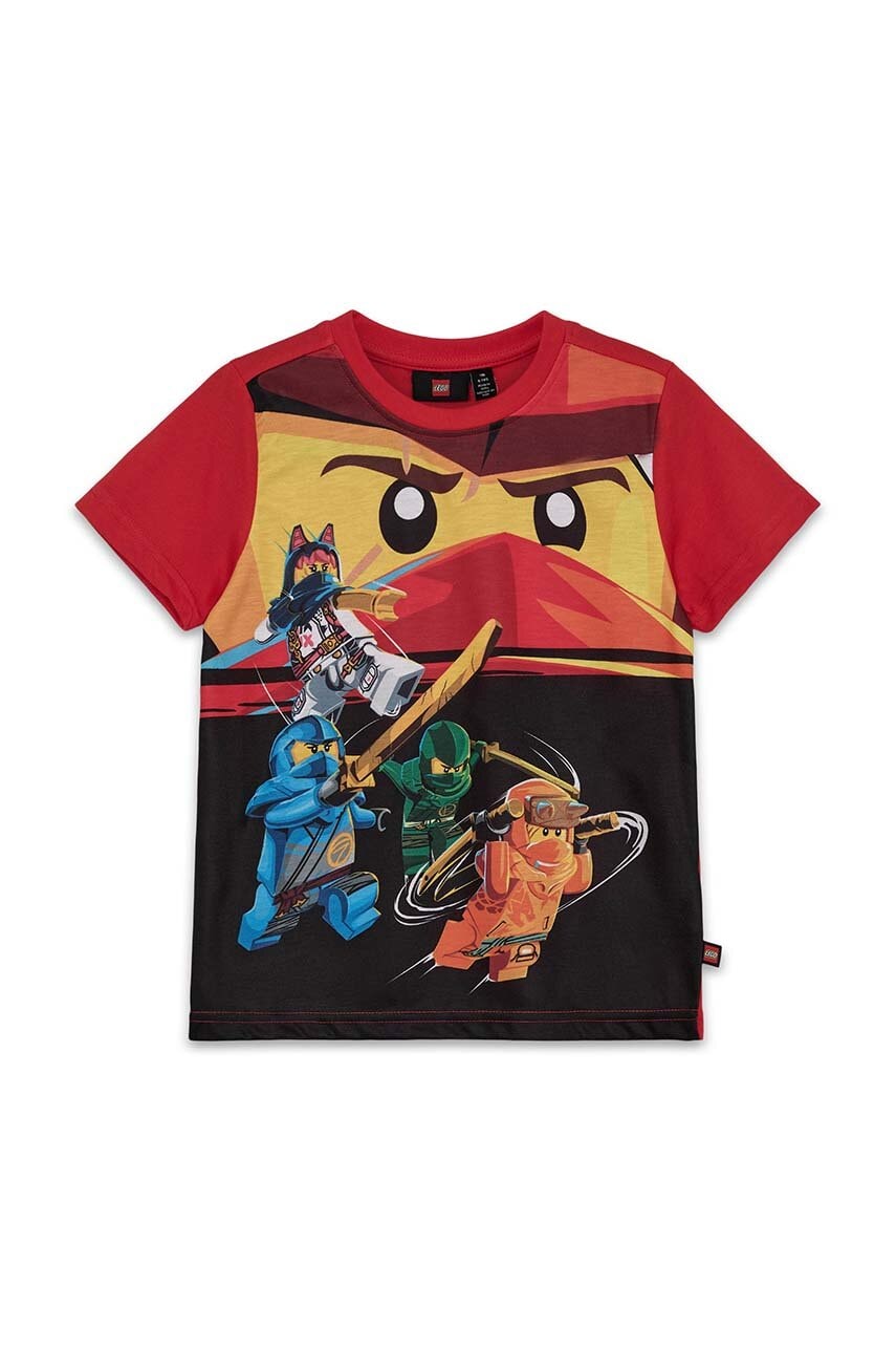 Lego tricou de bumbac pentru copii LWTANO 627 culoarea rosu, cu imprimeu, 12011279 Lego tricou de bumbac pentru copii LWTANO 627 culoarea rosu, cu imprimeu, 12011279