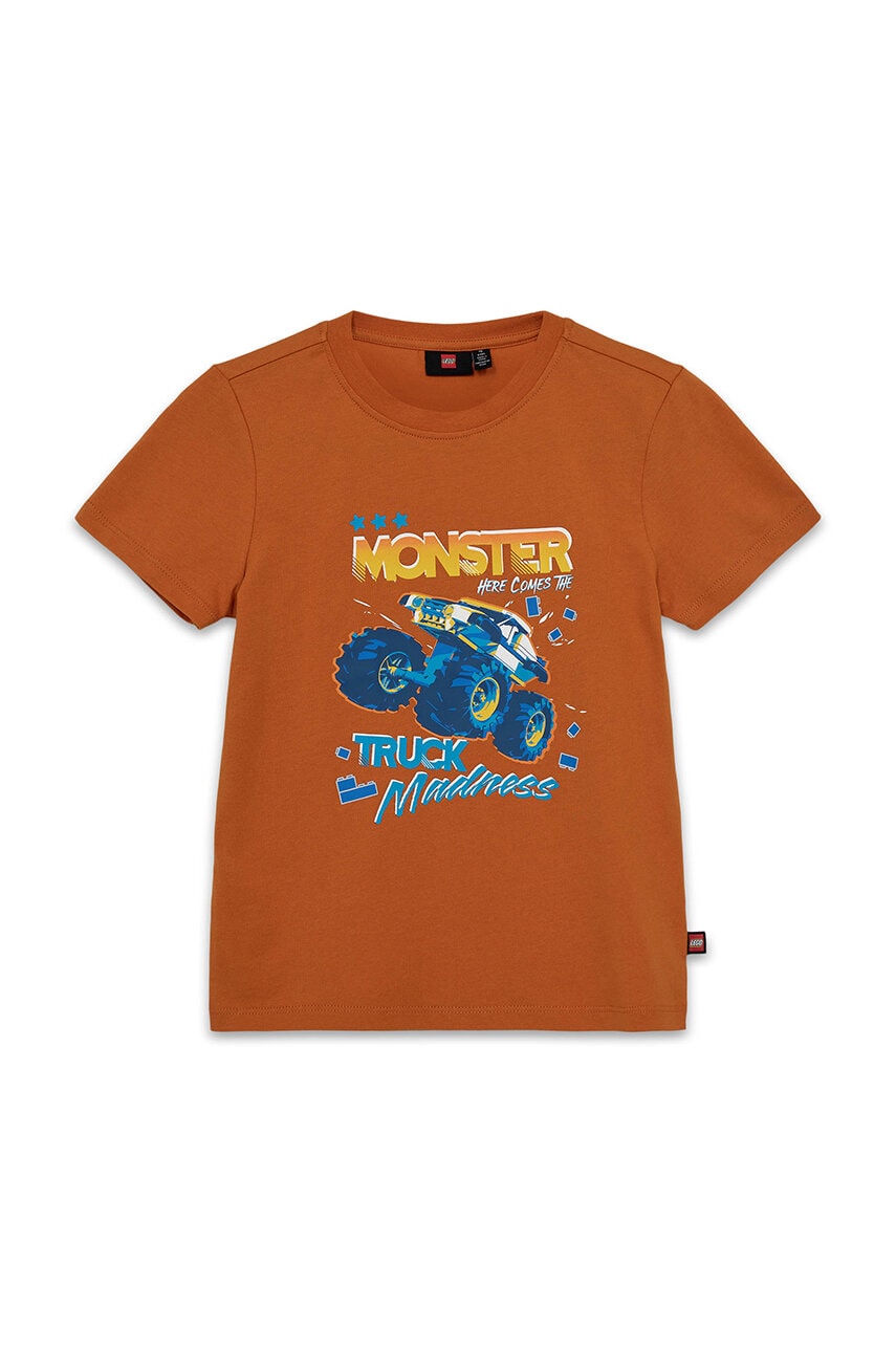 Lego tricou de bumbac pentru copii LWTANO 611 culoarea portocaliu, cu imprimeu, 12011320 Lego tricou de bumbac pentru copii LWTANO 611 culoarea portocaliu, cu imprimeu, 12011320