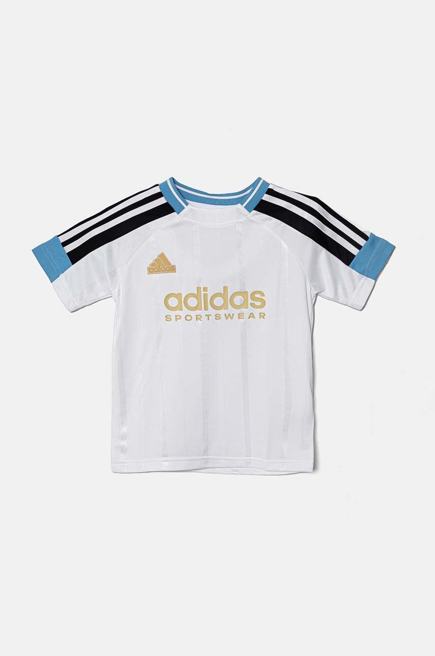 adidas tricou copii J NP TEE culoarea alb, cu imprimeu, IY0143