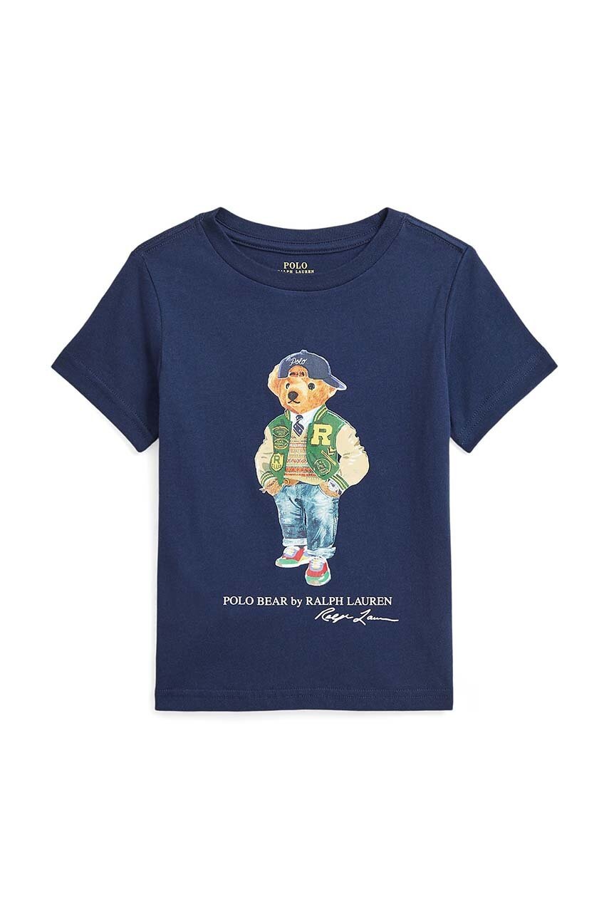 

Детска памучна тениска Polo Ralph Lauren в тъмносиньо с принт 322853828039, Тъмносин