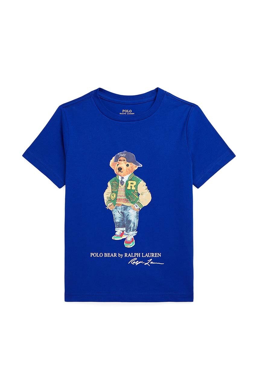 

Детска памучна тениска Polo Ralph Lauren в синьо с принт 322853828040, Син