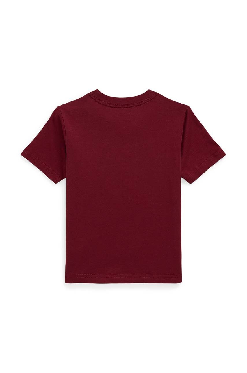 Дитяча бавовняна футболка Polo Ralph Lauren колір червоний з принтом 322952497001