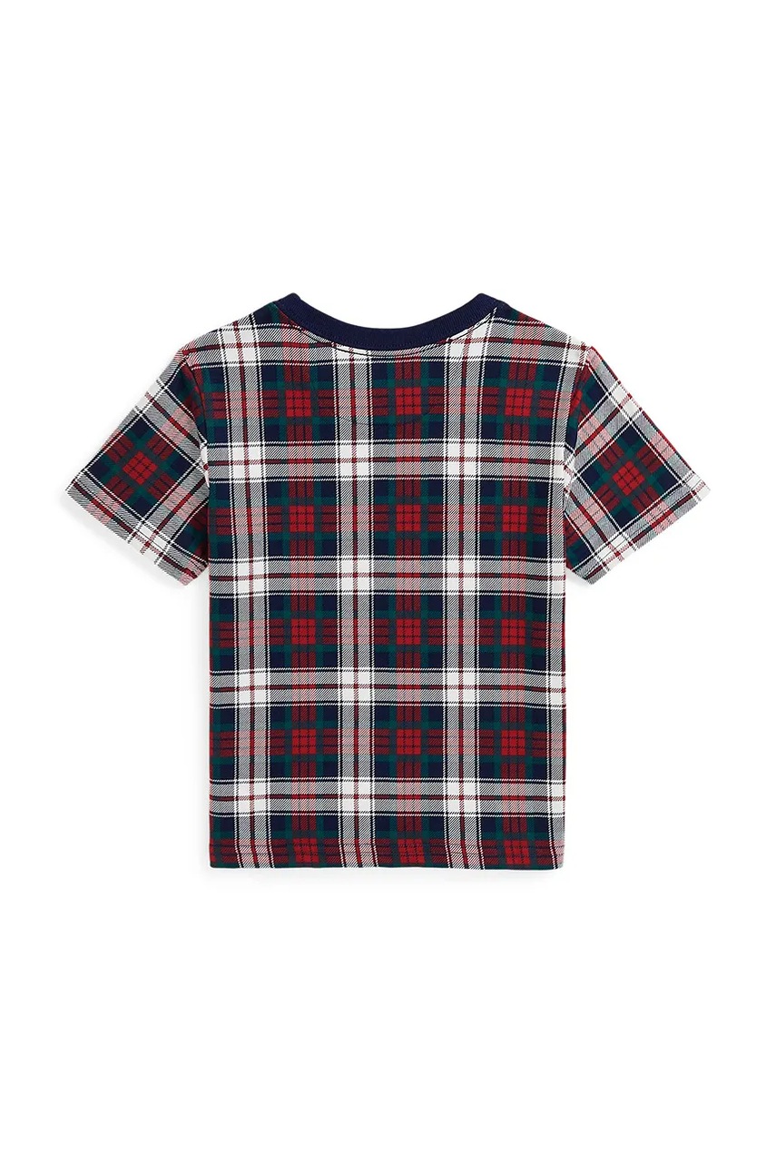 Детская хлопковая футболка Polo Ralph Lauren цвет бордовый узорная 322953041001