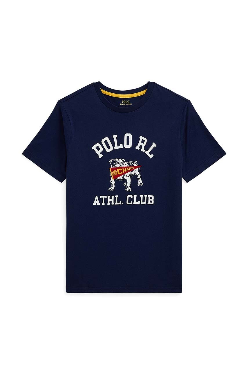 

Детска памучна тениска Polo Ralph Lauren в тъмносиньо с принт 323952454001, Тъмносин
