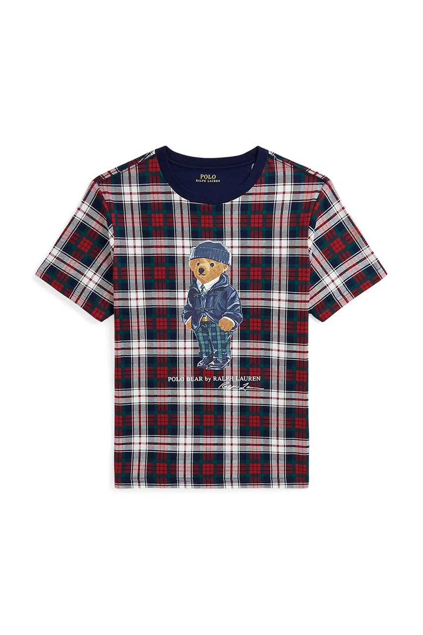 Levně Dětské bavlněné tričko Polo Ralph Lauren vínová barva, 323953041001