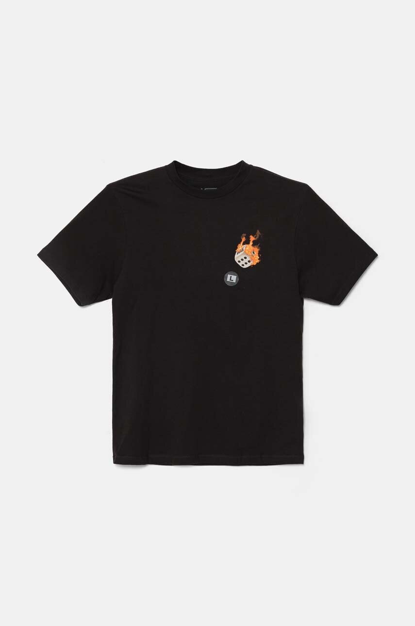 Vans tricou de bumbac pentru copii No Dice culoarea negru, cu imprimeu, VN000JCWBLK1