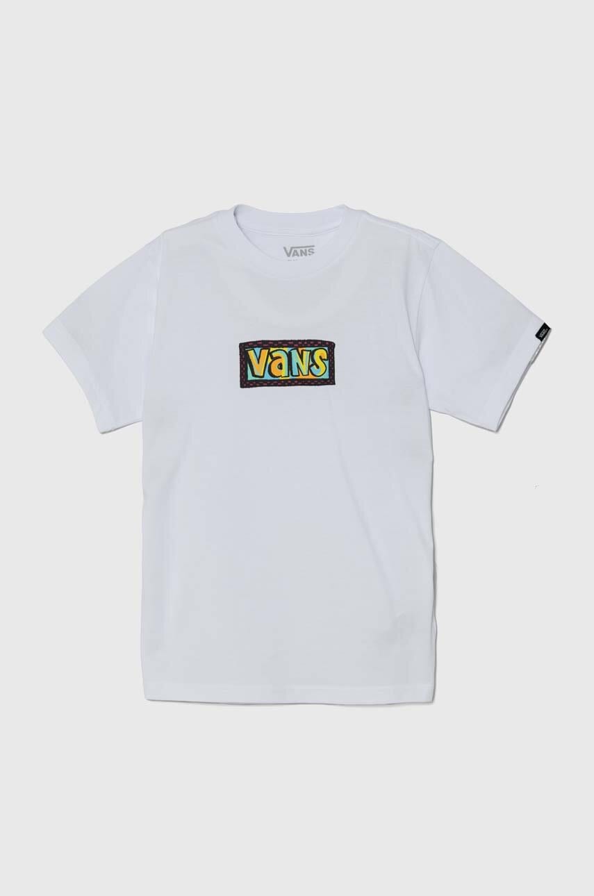 Vans tricou de bumbac pentru copii Scribble culoarea alb, cu imprimeu, VN000JNZWHT1