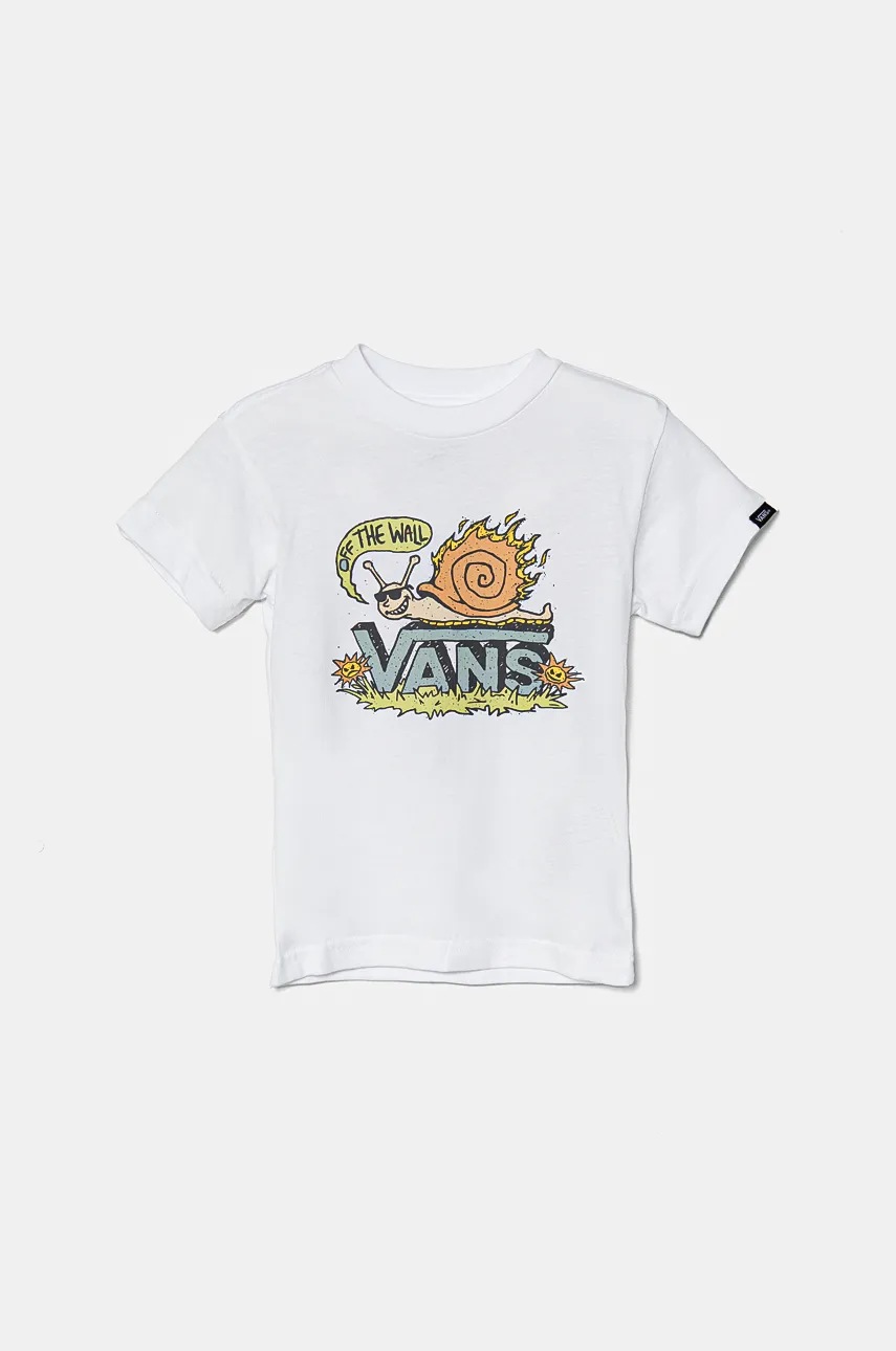 Vans tricou de bumbac pentru copii Sick Snaily culoarea alb, cu imprimeu, VN000JP8WHT1