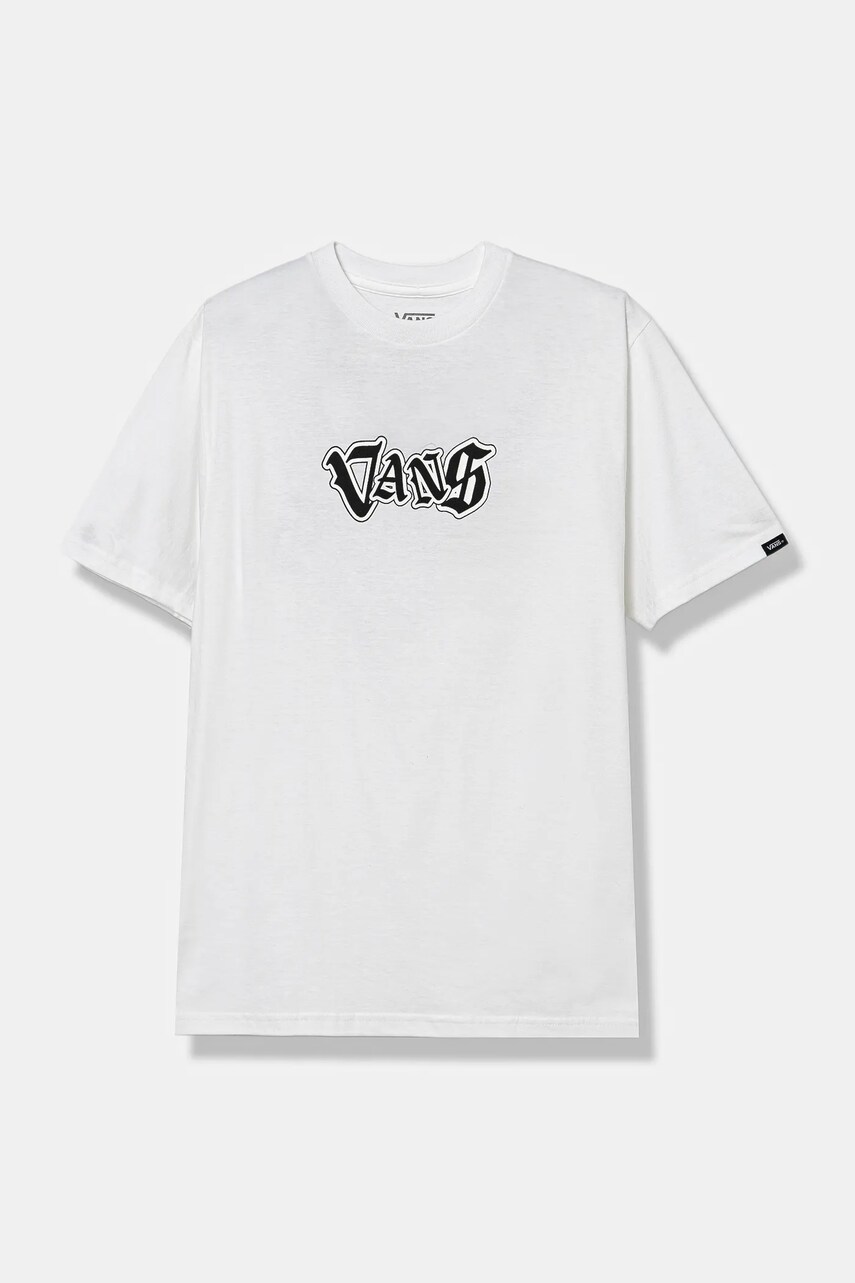 Vans tricou de bumbac pentru copii SHATTERED culoarea bej, cu imprimeu, VN000JW9WHT1