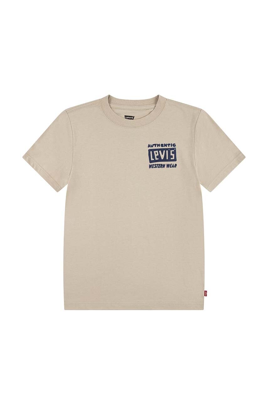 Levi\'s tricou de bumbac pentru copii CACTUS OUT WEST TEE culoarea bej, cu imprimeu, 9EL458