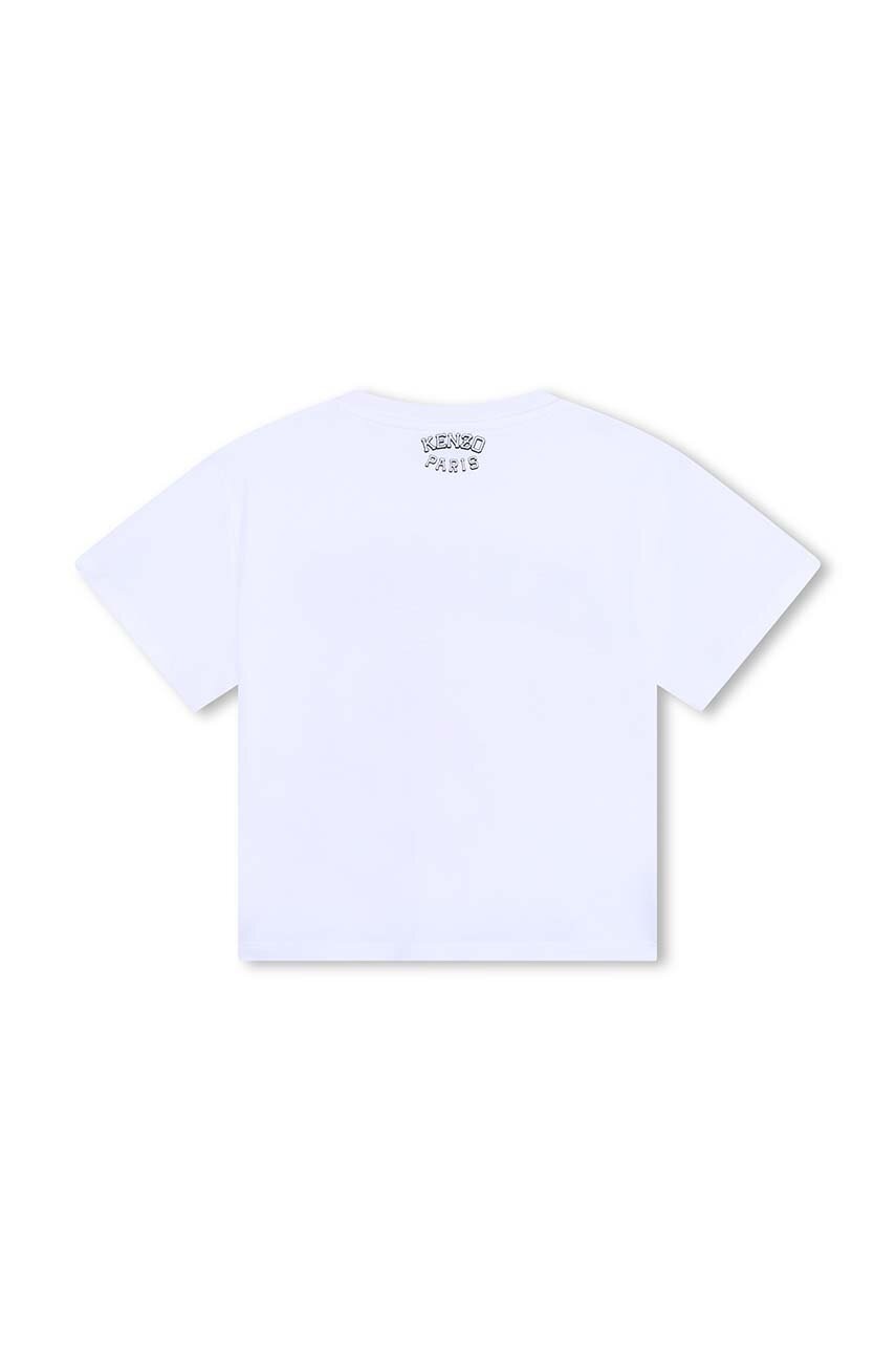 Детская хлопковая футболка Kenzo Kids цвет белый с принтом K60746 в Черновцах
